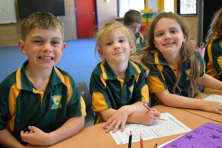 Kindergarten - Atticus, Addison and Frankie.