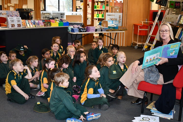 Ms Taylor reading for Book Week